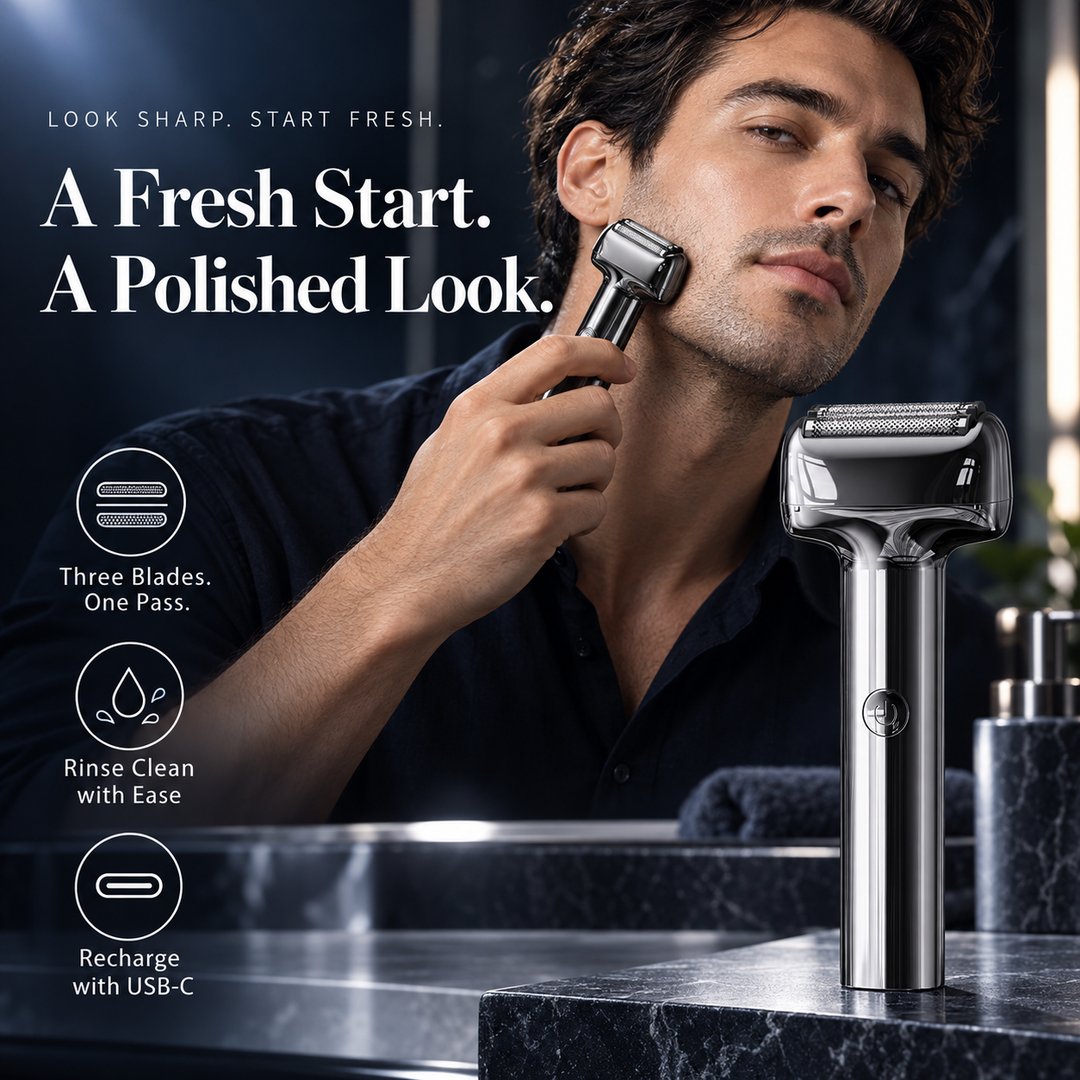 Rechargeable Foil Electric Shaver with IPX6 Waterproof &amp; Magnetic Head