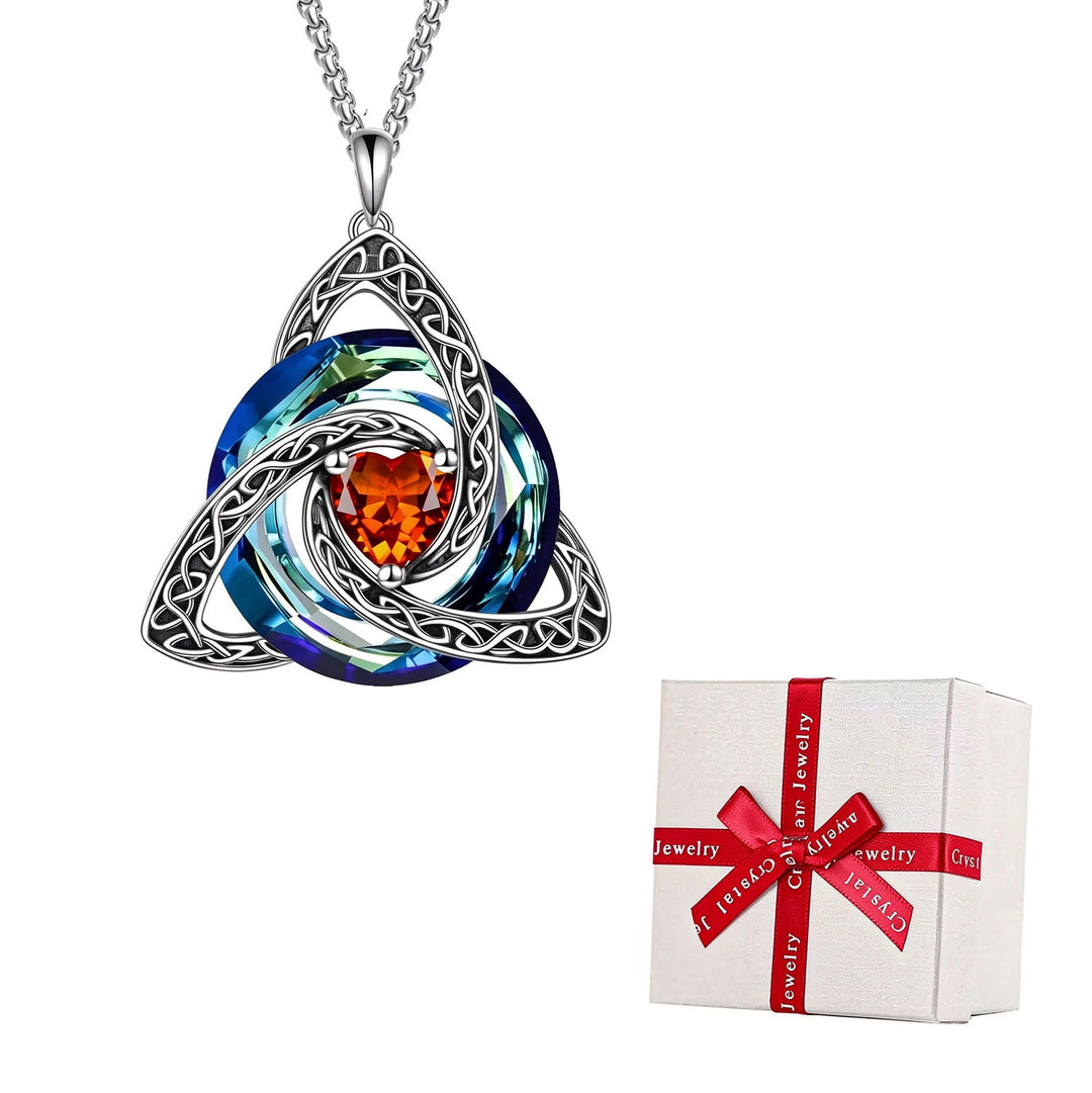 Celtic Birthstone Necklace - Dainty Birth Month Pendant Jewelry