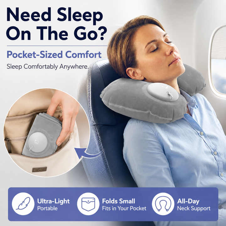 CloudRest Adjustable Inflatable Travel Neck Pillow