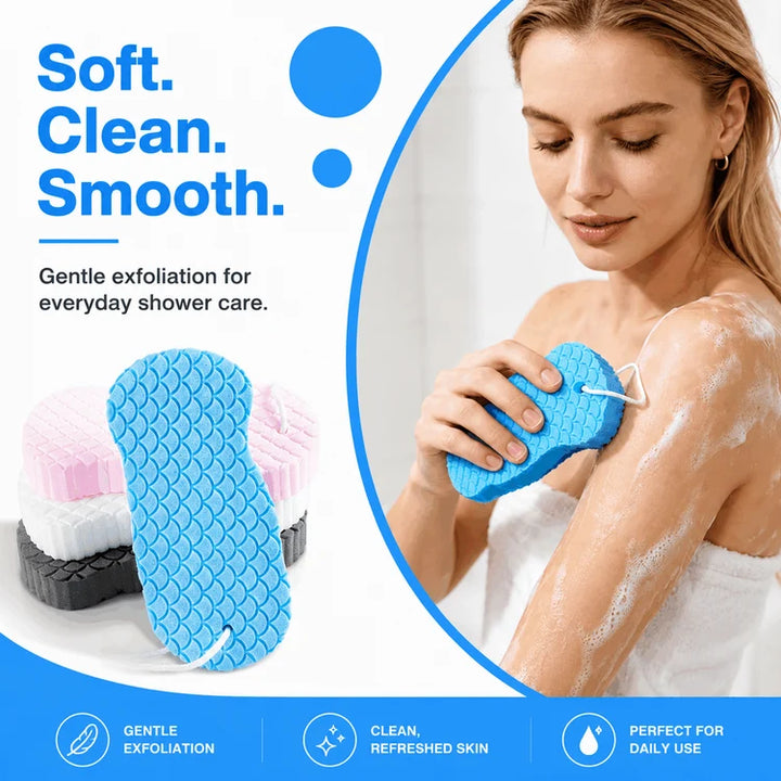 2-Pack Soft PVA Exfoliating Bath Sponge for Smooth Skin