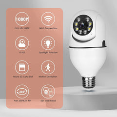 Wireless Bulb Security Camera – No Subscription, 1080p HD &amp; Two-Way Talk