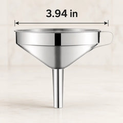 304 Stainless Steel Funnel with Removable Fine-Mesh Strainer