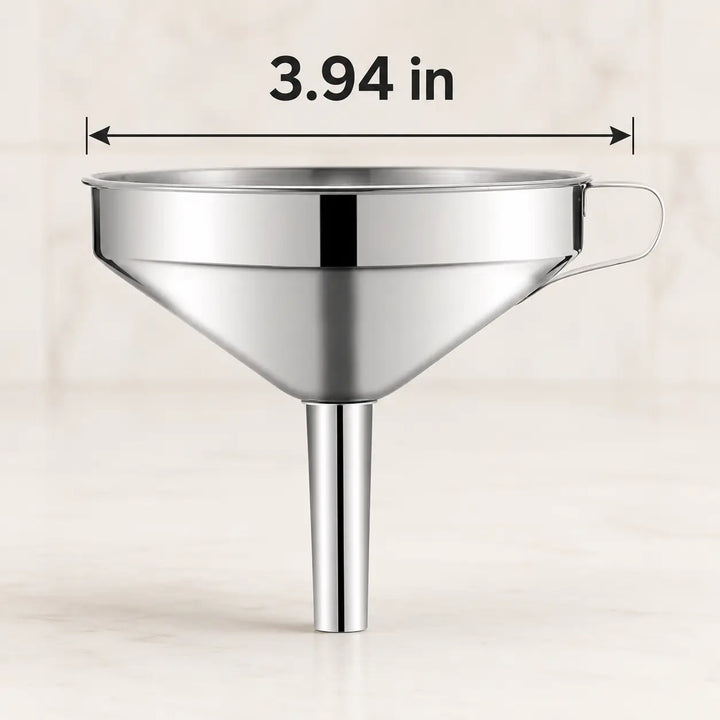 304 Stainless Steel Funnel with Removable Fine-Mesh Strainer