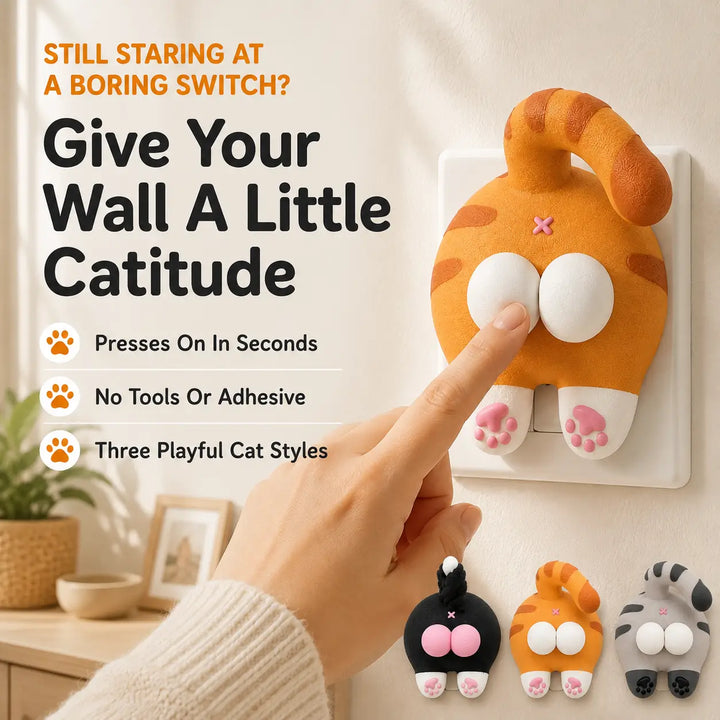 Funny Cat Butt Light Switch Cover - 3D Printed Wall Plate
