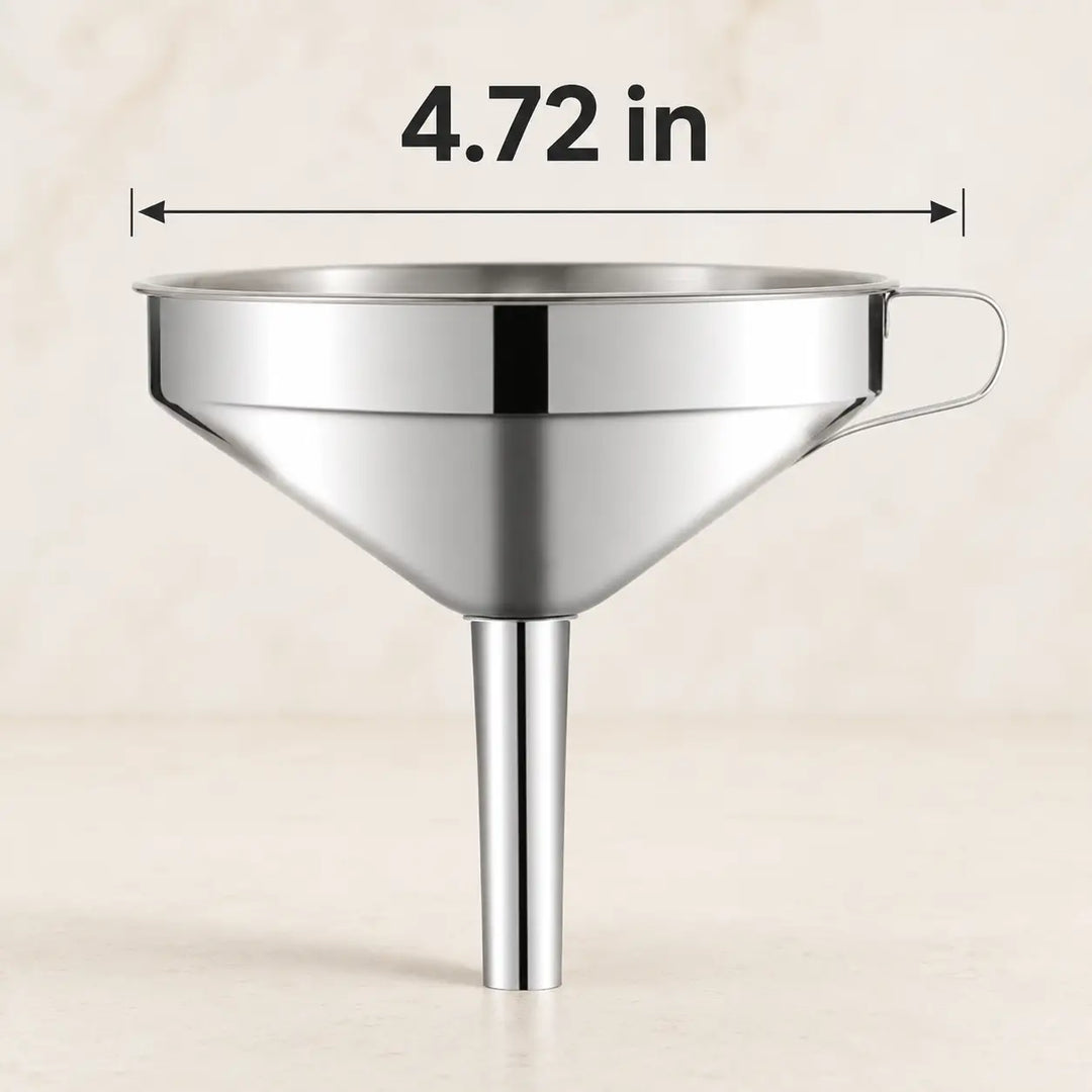 304 Stainless Steel Funnel with Removable Fine-Mesh Strainer