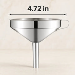 304 Stainless Steel Funnel with Removable Fine-Mesh Strainer