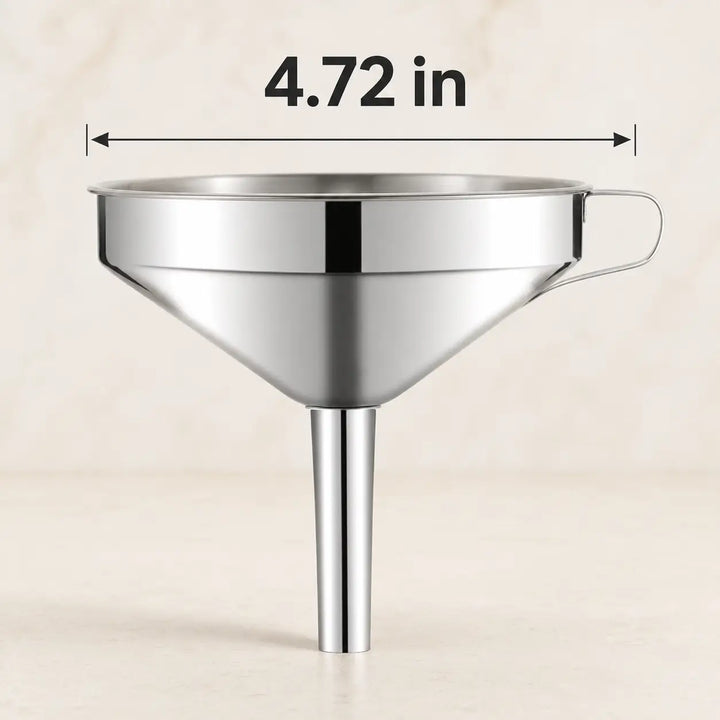 304 Stainless Steel Funnel with Removable Fine-Mesh Strainer