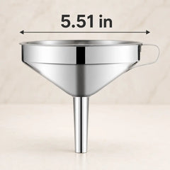 304 Stainless Steel Funnel with Removable Fine-Mesh Strainer