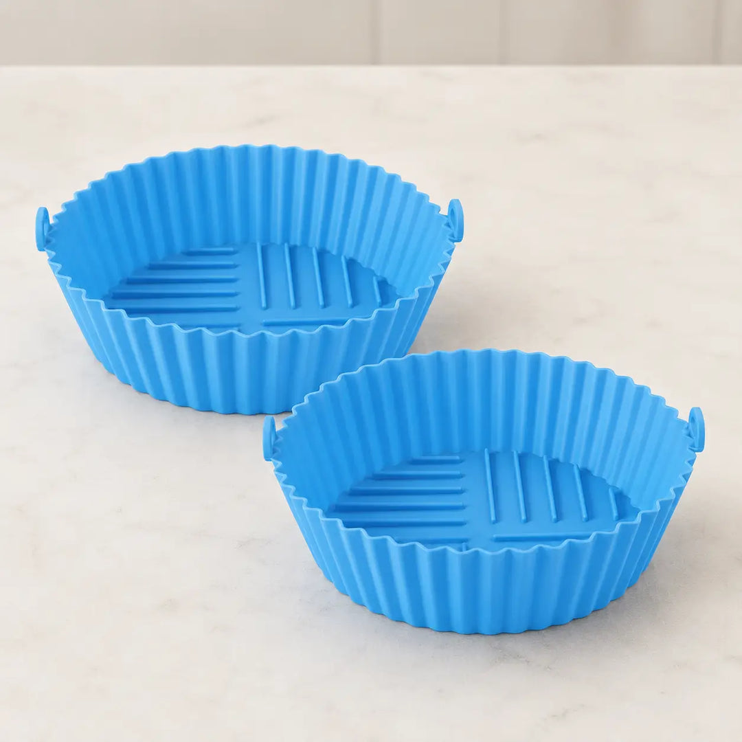 （2-Pack）Reusable Silicone Air Fryer Liners (2-Pack) - Nonstick Tray