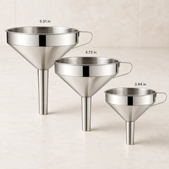 304 Stainless Steel Funnel with Removable Fine-Mesh Strainer