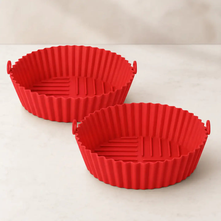 （2-Pack）Reusable Silicone Air Fryer Liners (2-Pack) - Nonstick Tray