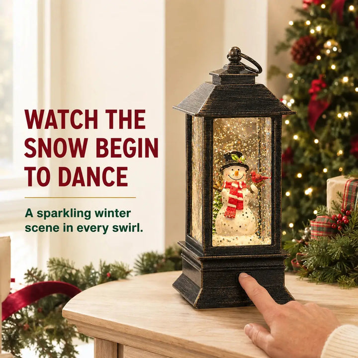 Christmas Light-Up Musical Lantern with Swirling Glitter