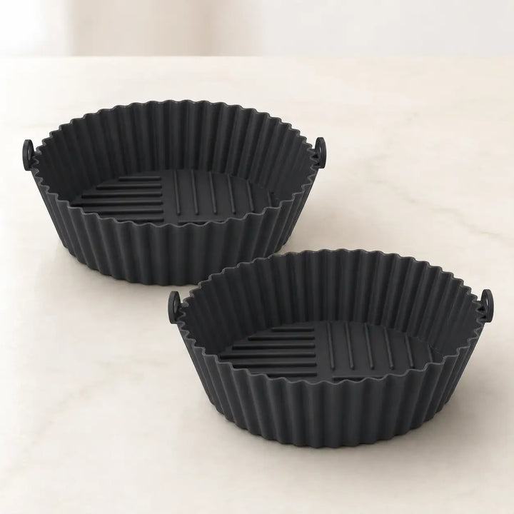（2-Pack）Reusable Silicone Air Fryer Liners (2-Pack) - Nonstick Tray