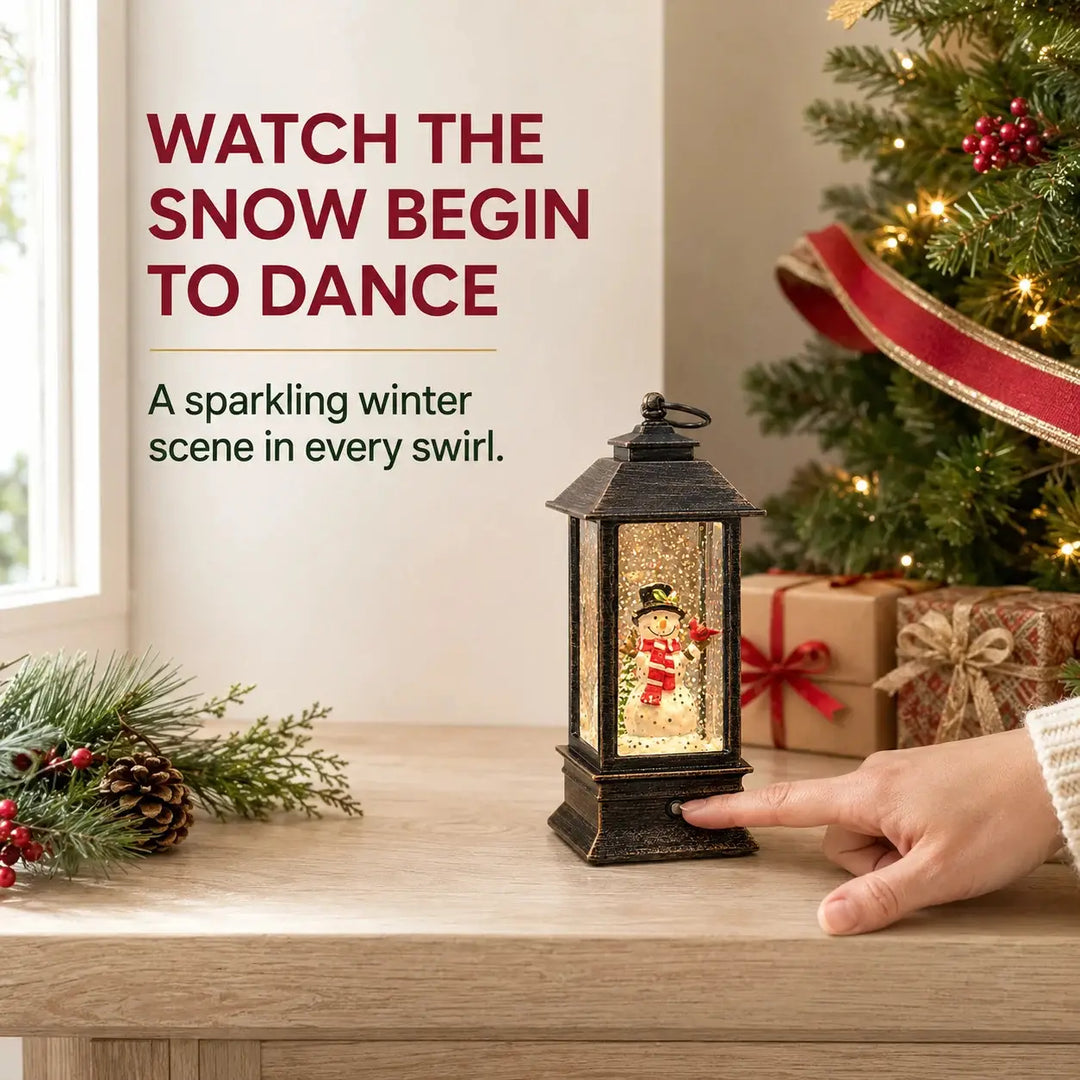 Christmas Light-Up Musical Lantern with Swirling Glitter