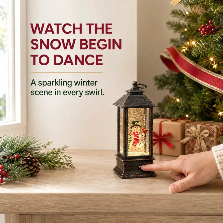 Christmas Light-Up Musical Lantern with Swirling Glitter