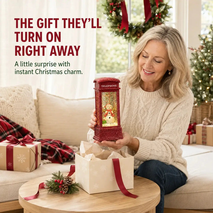 Christmas Light-Up Musical Lantern with Swirling Glitter