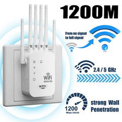 Dual-Band 1200Mbps WiFi Range Extender