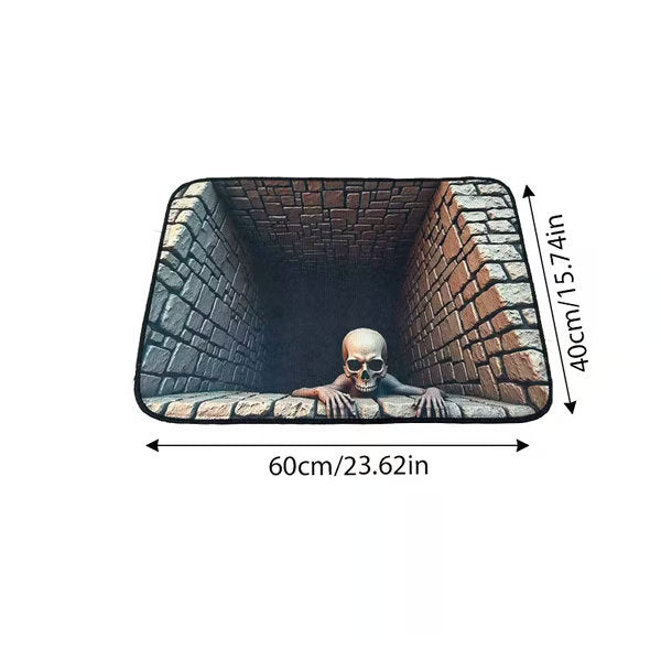 3D Illusion Halloween Doormat, Spooky Optical Entryway Mat