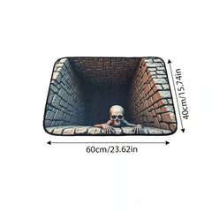 3D Illusion Halloween Doormat, Spooky Optical Entryway Mat