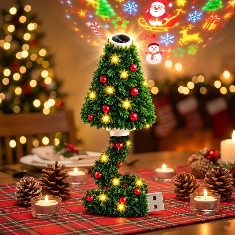 Portable Christmas Tree Projection Light – 6 Holiday Patterns