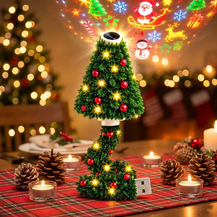 Portable Christmas Tree Projection Light – 6 Holiday Patterns