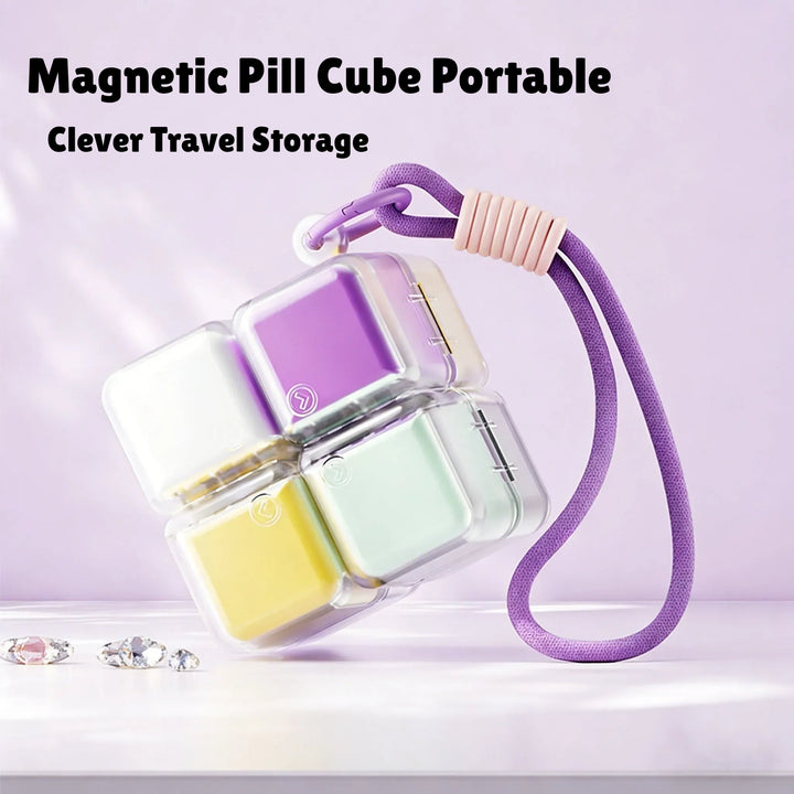 Magnetic Pill Cube Portable | Clever Travel Storage