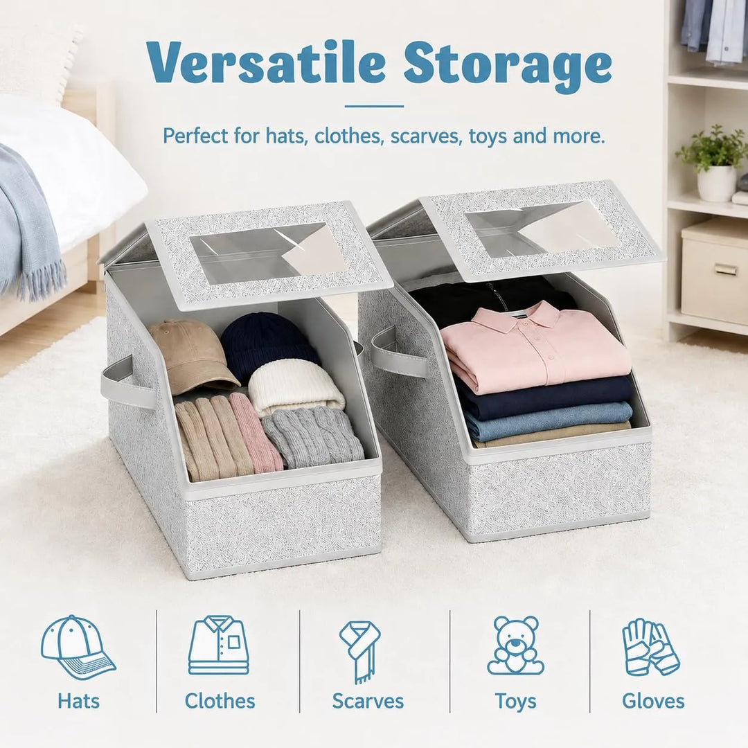 Premium Dustproof Hat Storage Box with Clear View Window