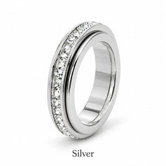 Rotatable Fidget Spinner Ring, Titanium Steel Calming Comfort Band