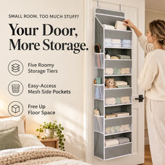 5-Tier Hanging Organizer with Mesh Pockets – Large Capacity Storage