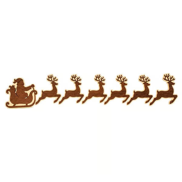 Christmas LED Wall Silhouette Lights — 7-Piece Wooden Set