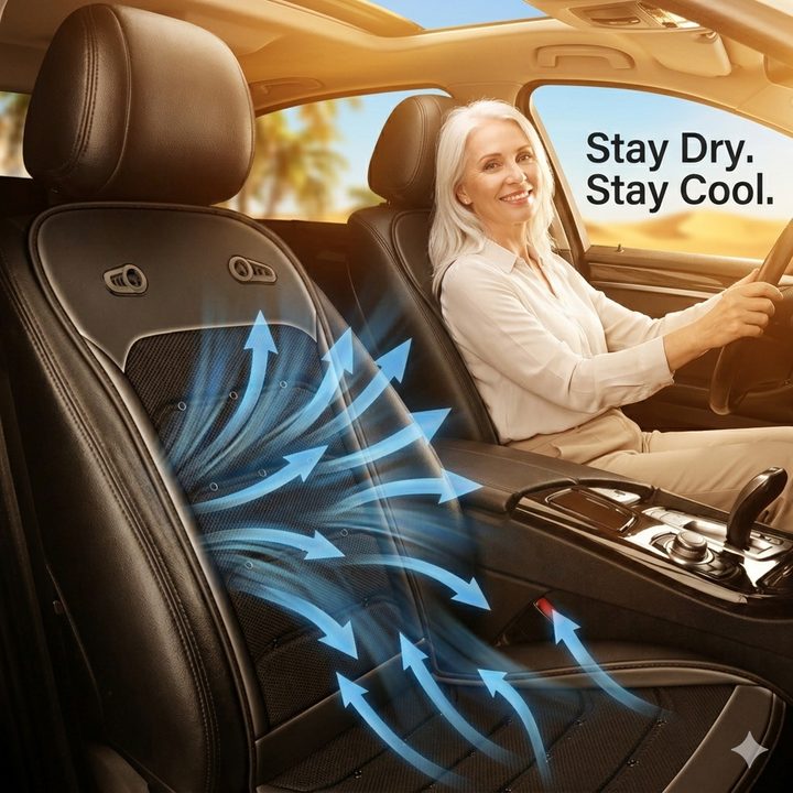 Continuous Airflow Cooling Cushion for Car Leather Seats