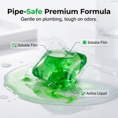 Bio-Enzyme Drain Odor Capsules, 30 Capsules per Box, Green
