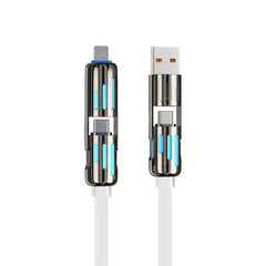 4-in-1 Charging Cable – 3 Lengths, 7 Colors, Tangle-Free