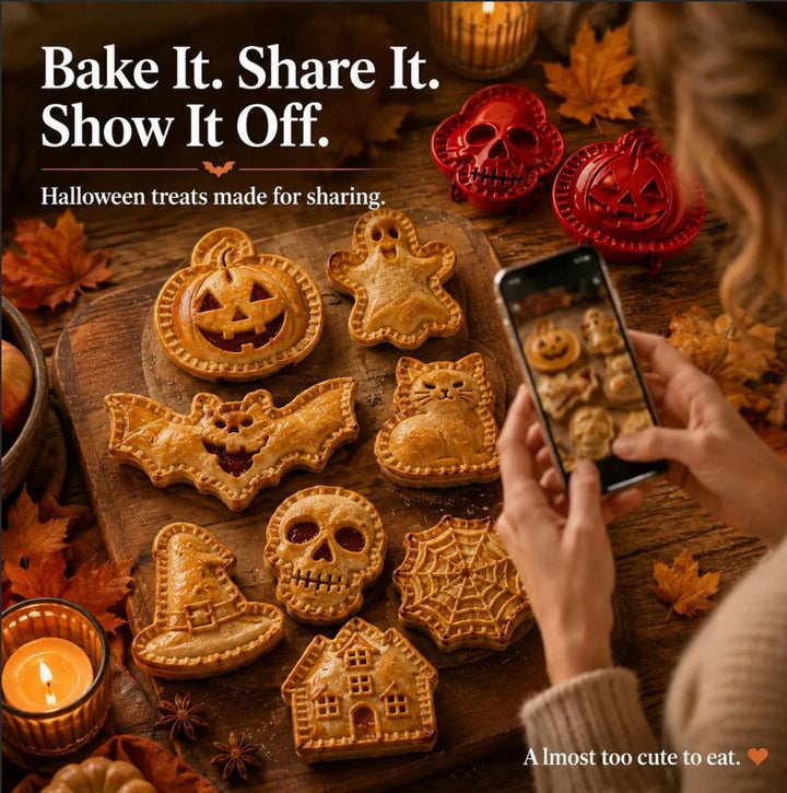 Halloween Apple Pie Molds, 2 Sets of 4 Baking Shapes, DIY Mold