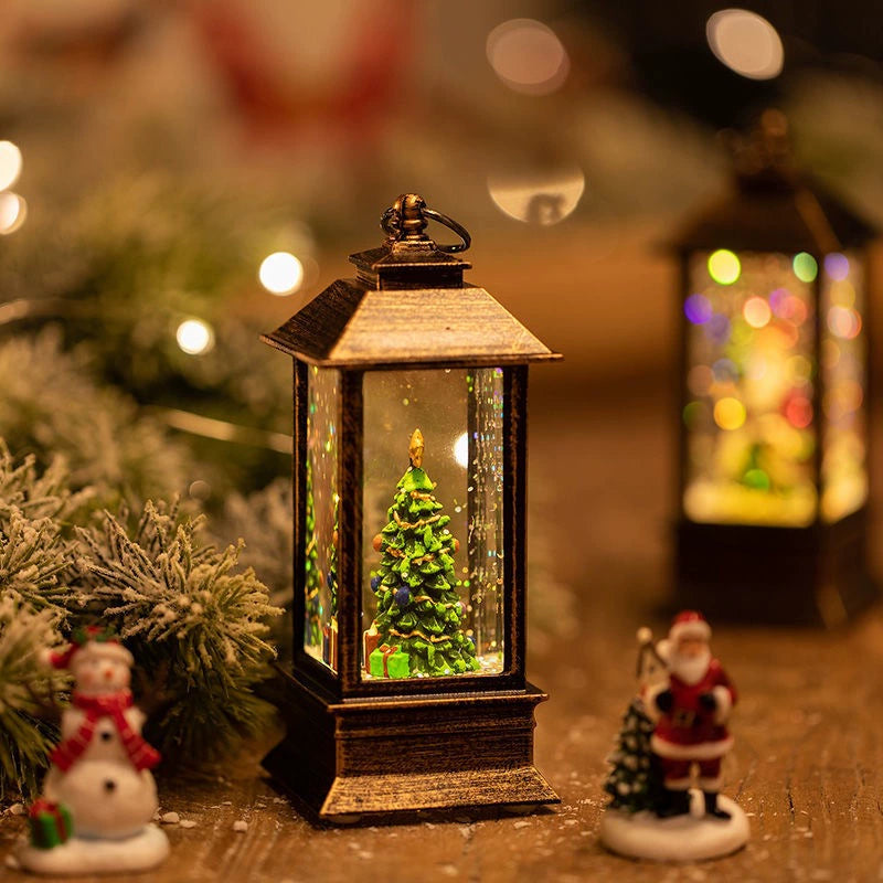 Christmas Light-Up Musical Lantern with Swirling Glitter