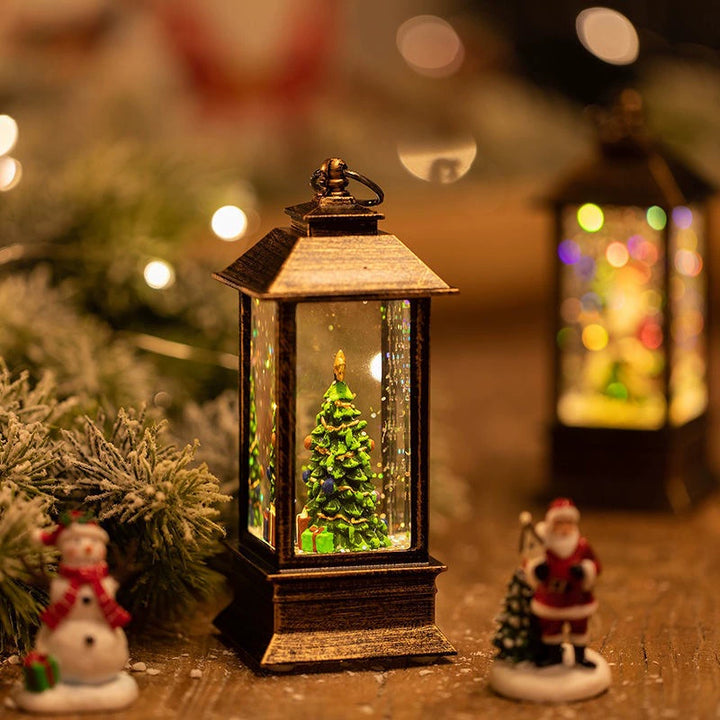 Christmas Light-Up Musical Lantern with Swirling Glitter