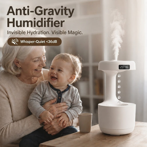 Anti-Gravity Humidifier | Whisper-Quiet, Auto-Off & Senior-Friendly Design