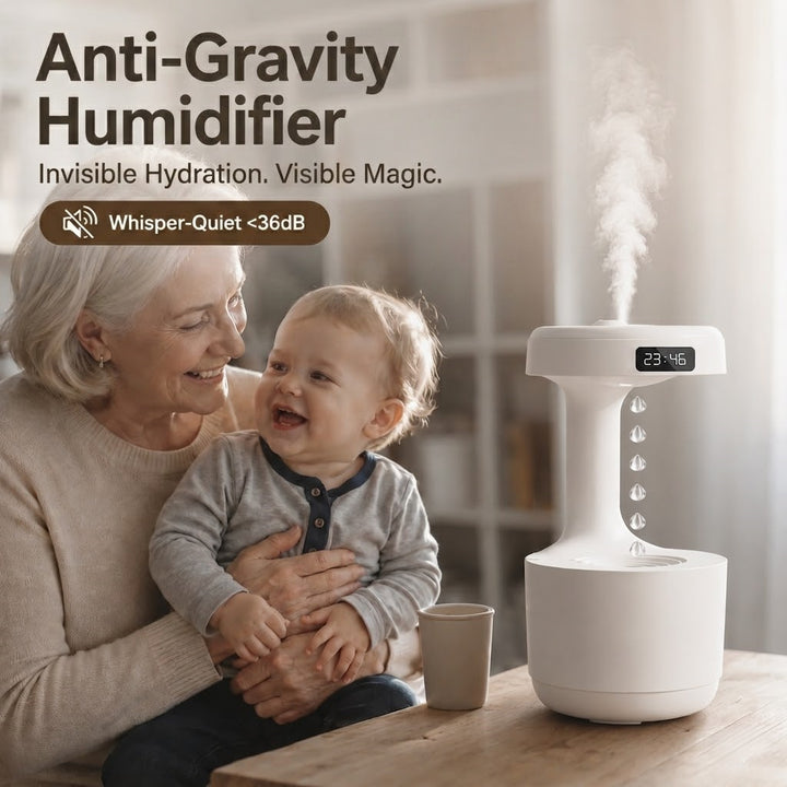 Anti-Gravity Humidifier | Whisper-Quiet, Auto-Off &amp; Senior-Friendly Design