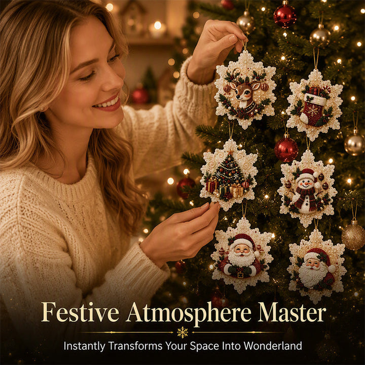 Christmas Snowflake Pearl Art Kit – 6 DIY Hanging Ornaments