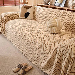 Plush Sofa Cover Protector – Soft, Anti-Slip, Machine-Washable