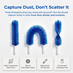 2-Pack Bendable Microfiber Fan Duster — Clean Blades, No Dust Rain