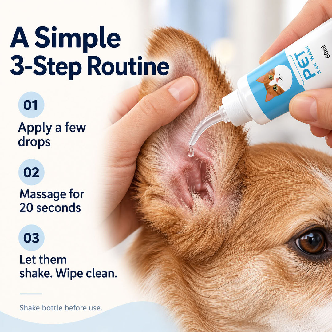 4 fl oz  Ear Cleaner for Dogs &amp; Cats – Gentle Itch Relief &amp; Odor Control