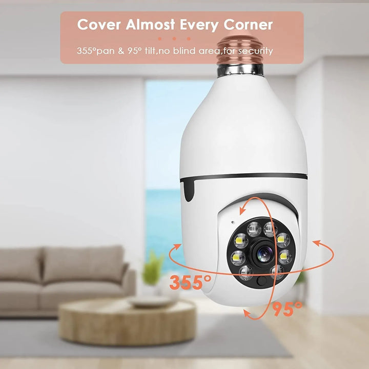 Wireless Bulb Security Camera – No Subscription, 1080p HD &amp; Two-Way Talk