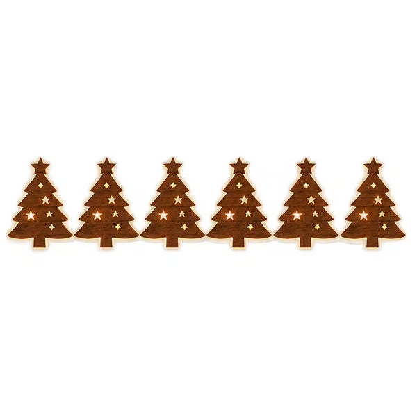 Christmas LED Wall Silhouette Lights — 7-Piece Wooden Set
