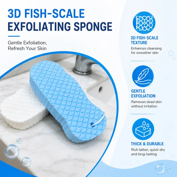 2-Pack Soft PVA Exfoliating Bath Sponge for Smooth Skin