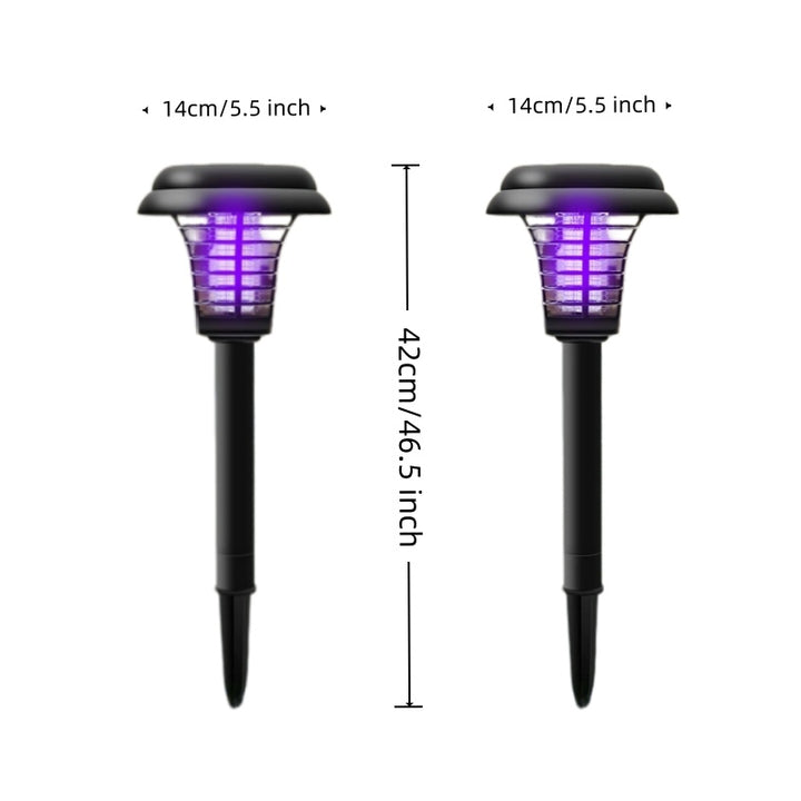 [2-Pack] 2-in-1 Solar Bug Zapper &amp; Decorative Outdoor LED Garden Light