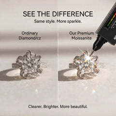 Blooming Brilliance Floral Ring – Sparkling Center Stone Statement Ring for Women