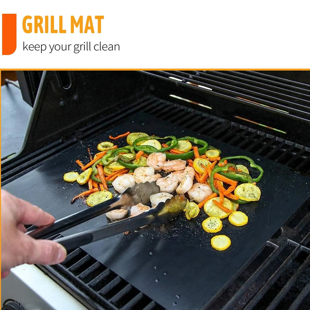 4-Pack 500°F Continuous Heat Grill Mats | No More Melted BBQs