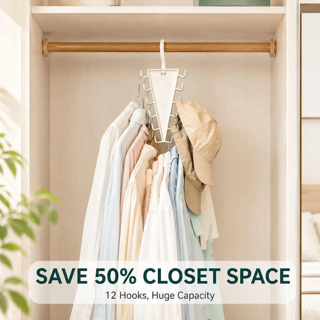 2-Pack V-Shape 12-Hook Closet Hanger Organizer
