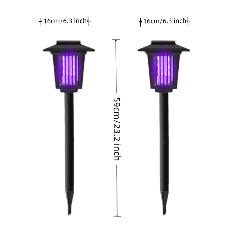 [2-Pack] 2-in-1 Solar Bug Zapper &amp; Decorative Outdoor LED Garden Light